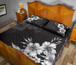 Alohawaii Quilt Bed Set - Black n White Hibiscus Quilt Bed Set - AH - J4 - Alohawaii