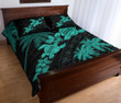 Hawaii Turtle Plumeria Coconut Tree Polynesian Quilt Bed Set - Turquoise - AH J4 - Alohawaii