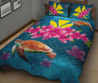 Hawaii Plumeria Kanaka Turtle Sea Quilt Bed Set - AH - J4 - Alohawaii
