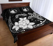 Alohawaii Home Set - Quilt Bed Set Hawaii Polynesian Turtle Plumeria Pog Style White J4