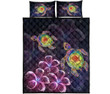 Alohawaii Quilt Bed Set - Hawaii Galaxy Turtle Hibiscus Quilt Bed Set