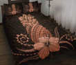 Alohawaii Home Set - Quilt Bed Set Hawaii Polynesian Pineapple Hibiscus Zela Style Orange | Alohawaii.co