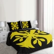 Hawaiian Royal Pattern Quilt Bed Set - Black And Yellow - F3 Style - AH - J2 - Alohawaii