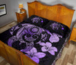 Hibiscus Plumeria Mix Polynesian Violet Turtle Quilt Bed Set - AH - J1 - Alohawaii
