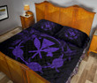 Hawaii Kanaka Turtle Hibiscus Polynesian Quilt Bed Set - Anthea Style Purple - AH - J4 - Alohawaii