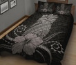 Alohawaii Home Set - Quilt Bed Set Hawaii Polynesian Pineapple Hibiscus Zela Style Gray J4