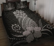 Alohawaii Home Set - Quilt Bed Set Hawaii Polynesian Pineapple Hibiscus Zela Style Gray | Alohawaii.co