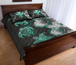 Hawaii Map Turtle Hibiscus Polynesian Green - Quilt Bed Set AH J2 - Alohawaii