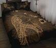 Hula Girl Hibiscus Map Quilt Bed Set - Gold - AH J4 - Alohawaii