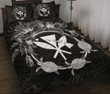 Hawaii Kanaka Turtle Hibiscus Polynesian Quilt Bed Set - Anthea Style White - AH - J4 - Alohawaii