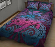 Alohawaii Home Set - Quilt Bed Set Hawaii Turtle Wave Polynesian Hey Style Blue J4