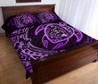 Alohawaii Home Set - Quilt Bed Set Hawaiian Map Turtle Polynesian Circle Purple AH J9