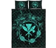 Alohawaii Quilt Bed Set - Hawaii Kanaka Turtle Hibiscus Polynesian Quilt Bed Set - Anthea Style Turquoise