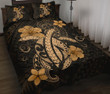 Hawaii Turtle Flower Polynesian Quilt Bed Set - Gold - AH J4 - Alohawaii