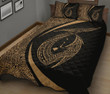 Alohawaii Home Set - Quilt Bed Set Hawaii Fish Hook Polynesian Circle Style Gold J4