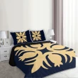 Hawaiian Royal Pattern Quilt Bed Set - Indigo - I1 Style - AH - J2 - Alohawaii