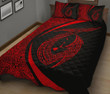 Alohawaii Home Set - Quilt Bed Set Hawaii Fish Hook Polynesian Circle Style Red J4