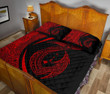Alohawaii Home Set - Quilt Bed Set Hawaii Fish Hook Polynesian Circle Style Red J4