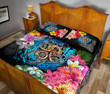 Hawaii Plumeria Hibiscus Wave Turtle Quilt Bed Set - AH - J5 - Alohawaii