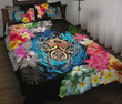 Hawaii Plumeria Hibiscus Wave Turtle Quilt Bed Set - AH - J5 - Alohawaii