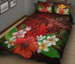 Alohawaii Home Set - Quilt Bed Set Hawaiian Map Hibiscus Plumeria Kanaka Bouquet Turtle Polynesian AH J9