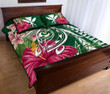 Alohawaii Home Set - Quilt Bed Set Hawaii Polynesian Turtle Tropical Hibiscus Plumeria Green J4