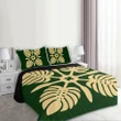 Hawaiian Royal Pattern Quilt Bed Set - Green - I3 Style - AH - J2 - Alohawaii