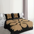 Hawaiian Royal Pattern Quilt Bed Set - Black And Gold - U1 Style - AH - J3 - Alohawaii