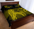 Hula Girl Hibiscus Map Quilt Bed Set - Yellow - AH J4 - Alohawaii