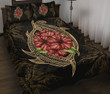Hawaii Shark Hibiscus Gold Quilt Bed Set - AH J4 - Alohawaii