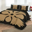 Hawaiian Royal Pattern Quilt Bed Set - Black And Gold - U1 Style - AH - J3 - Alohawaii