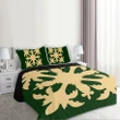 Hawaiian Royal Pattern Quilt Bed Set - Green - H1 Style - AH - J2 - Alohawaii