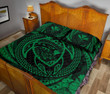Hawaiian Kanaka Honu Hibiscus Tornando Green Polynesian Quilt Bed Set - AH - JD1 - Alohawaii