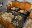 Alohawaii Home Set - Quilt Bed Set Hawaiian Map Turtle Hibiscus Vintage Polynesian Gold AH J9