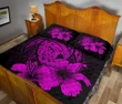 Hawaiian Map Turtle Hibiscus Polynesian Quilt Bedding Set - Violet - AH J9 - Alohawaii