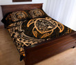 Alohawaii Home Set - Quilt Bed Set Hawaiian Map Turtle Polynesian Circle Orange AH J9