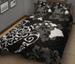 Turtle Hibiscus Map White Quilt Bed Set - AH J4 - Alohawaii