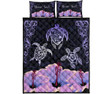 Alohawaii Quilt Bed Set - Hawaii Map Turtle Hibiscus Polynesian Luxury Personalized Quilt Bed Set - Honu Ohana - Purple