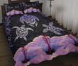 Hawaii Map Turtle Hibiscus Polynesian Luxury Personalized Quilt Bed Set - Honu Ohana - Purple - AH - J6 - Alohawaii