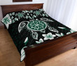 Hawaiian Greenie Turtle Plumeria Quilt Bed Set - AH J0 - Alohawaii