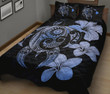 Hibiscus Plumeria Mix Polynesian Blue Turtle Quilt Bed Set - AH - J1 - Alohawaii