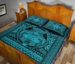 Hawaii Polynesian Pele Kanaka Quilt Bed Set Blue - AH - J7 - Alohawaii