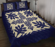 Hawaiian Quilt Bed Set Pineapple Pattern - Blue - AH - J2 - Alohawaii