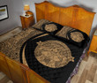 Hawaii Polynesian Pele Kanaka Quilt Bed Set Circle Style Gold - AH - J7 - Alohawaii