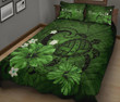 Alohawaii Home Set - Quilt Bed Set Personalized Hawaii Map Turtle Hibiscus Plumeria Polynesian Green J96