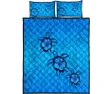 Alohawaii Quilt Bed Set - Turtle Hibiscus Swim In Sea Quilt Bed Set