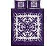 Hawaii Quilt Bed Set Royal Pattern - Purple And White - AH - J3 - Alohawaii