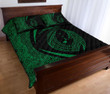 Alohawaii Home Set - Quilt Bed Set Hawaii Fish Hook Polynesian Circle Style Green J4