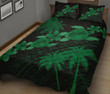 Hawaii Turtle Plumeria Coconut Tree Polynesian Quilt Bed Set - Green - AH J4 - Alohawaii