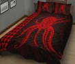 Hawaii Octopus KaKau Polynesian Quilt Bed Set - Red - AH - J4 - Alohawaii